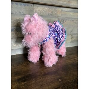 Build a Bear BAB Pink Scottish Terrier  Westie Yorkie Plush Stuffed Animal